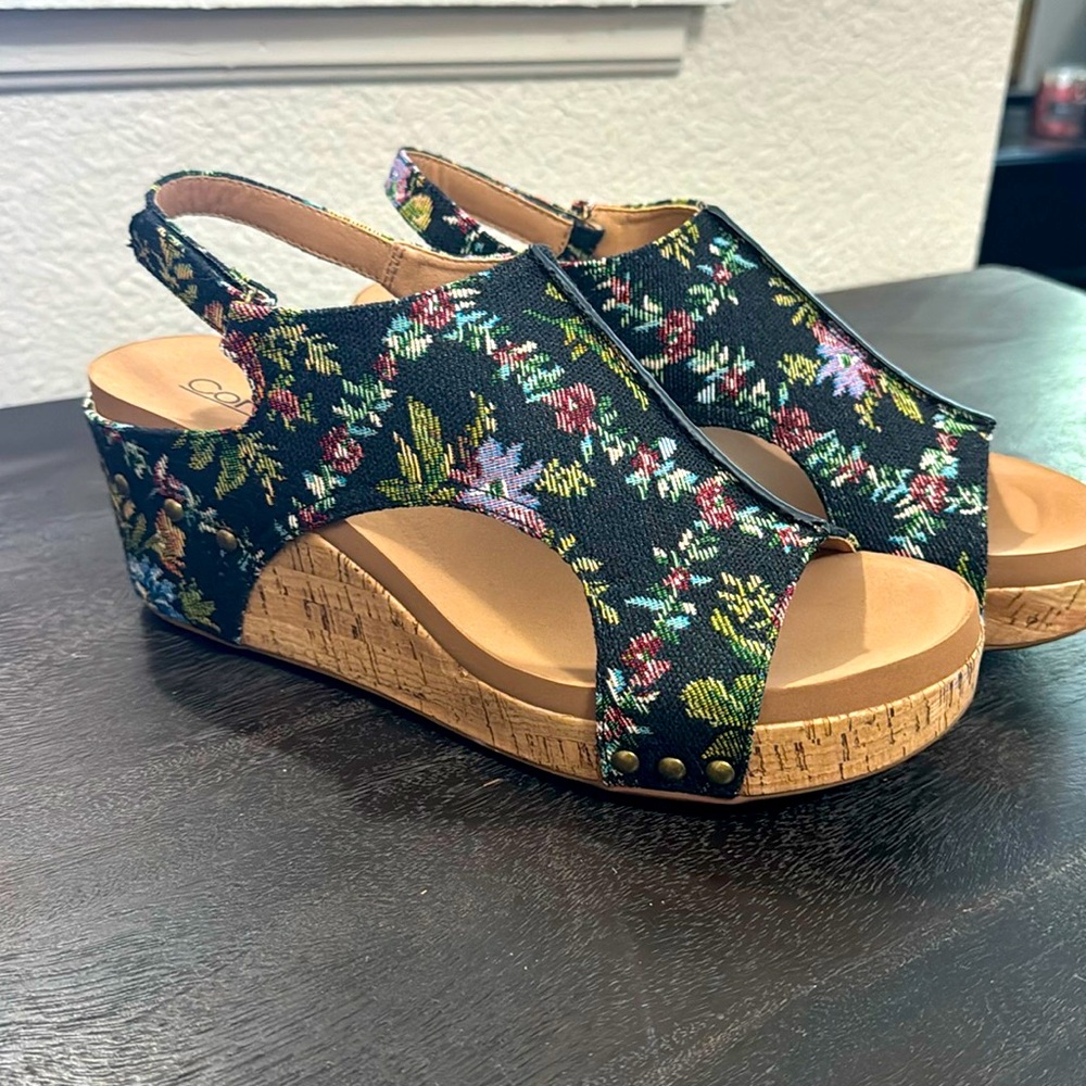Corkys Carley Wedge Limited Edition Black Brocade - Picture 5 of 5